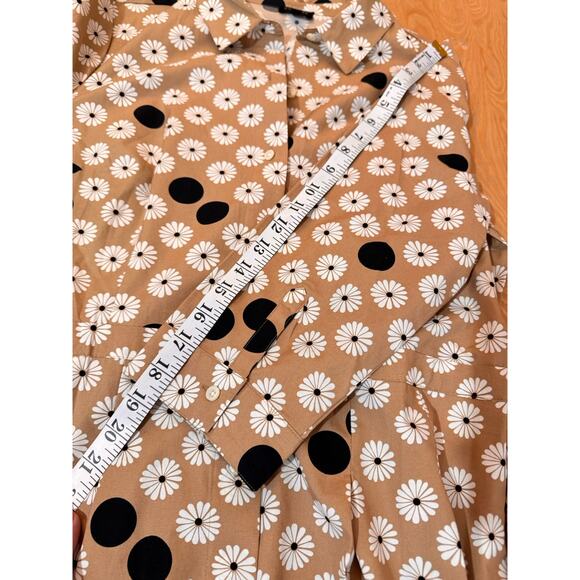 NWOT TALBOTS FLORAL DOT POPLIN SHIRTDRESS Size 12 P Coastal Preppy - Picture 10 of 13